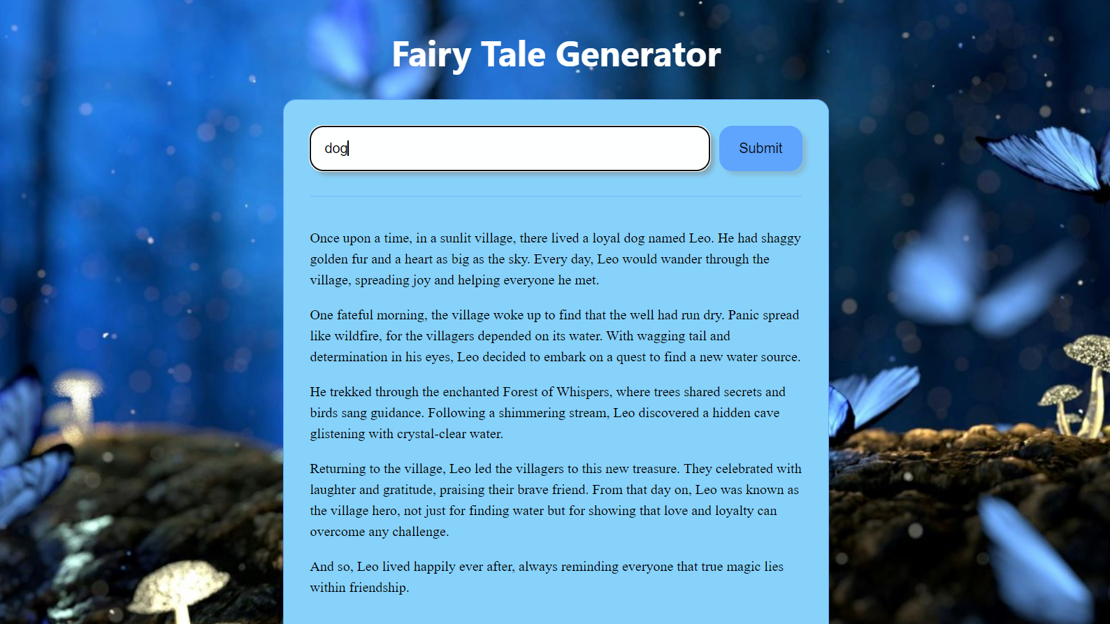 Fairy Tale Generator screenshot