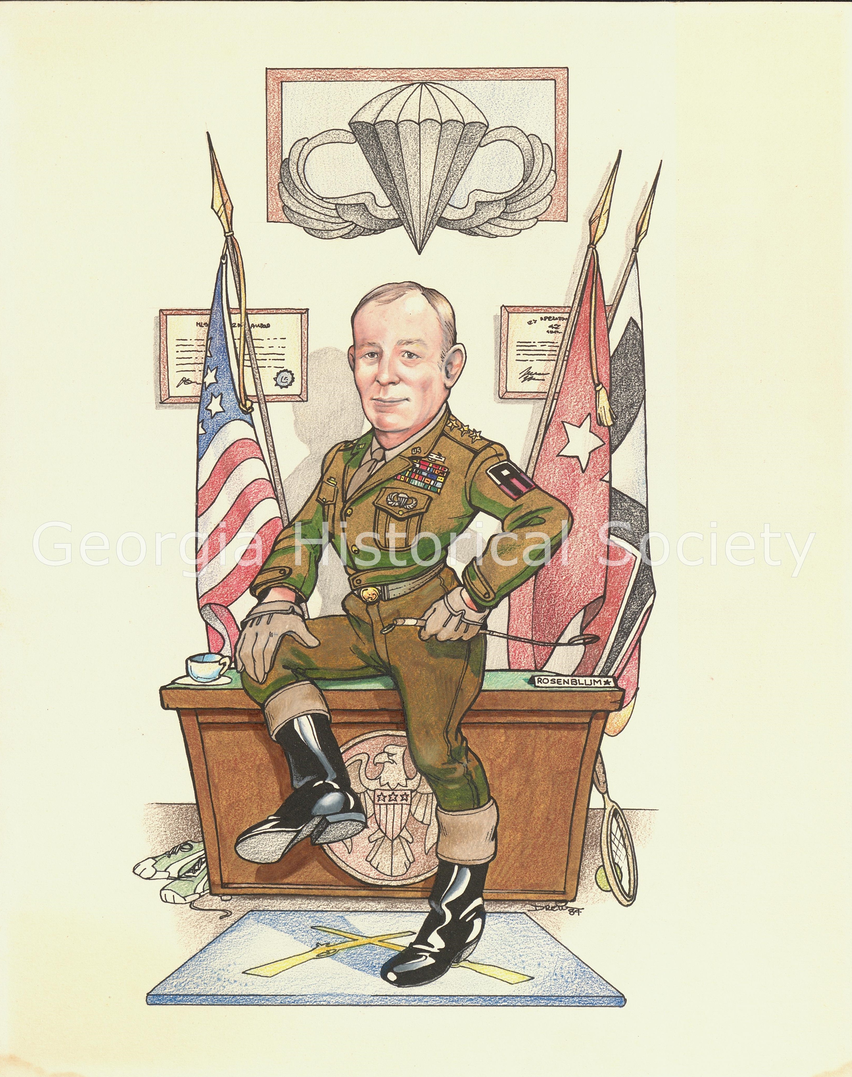 Lieutenant General Donald E. 'Rosie' Rosenblum caricature