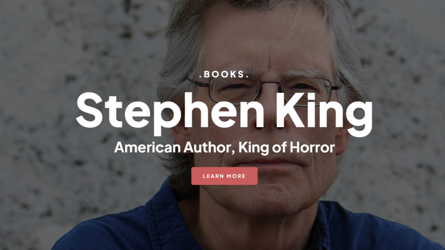 Stephen King Webpage screenshot